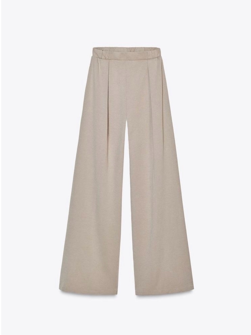 Zara Wide-Leg High-Rise Trousers in Beige